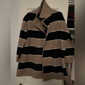 Madewell cardigan tan navy white strip size small
